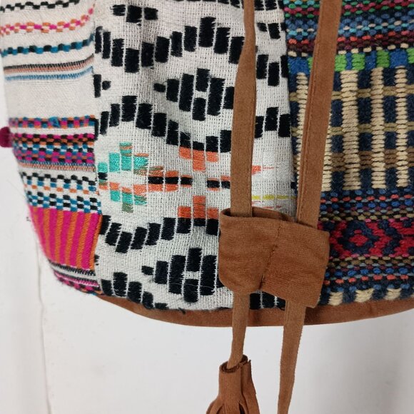 Chumbak Boho Crossbody Bag With Tribal Print & Tassels Magnetic Closure - Picture 6 of 16